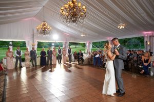 Couple enjoys their first dance at West Hills Country Club